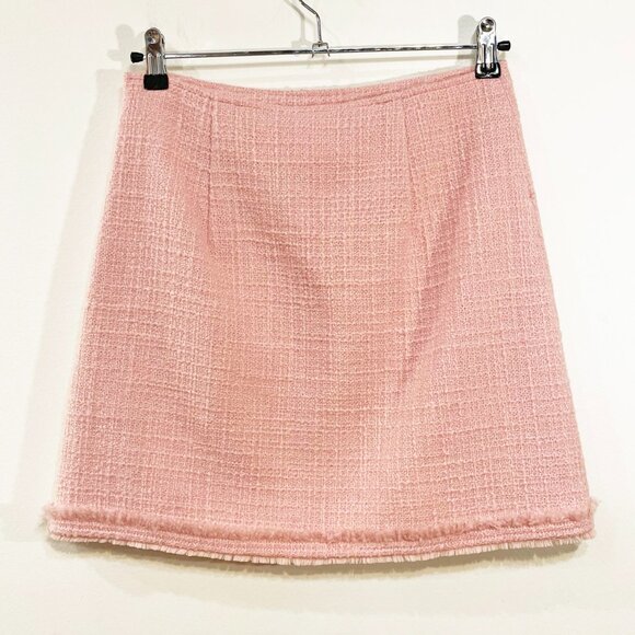 New Tory Burch Wool Blend Boucle Tweed Mini Skirt Pink 4, Small - Picture 4 of 7